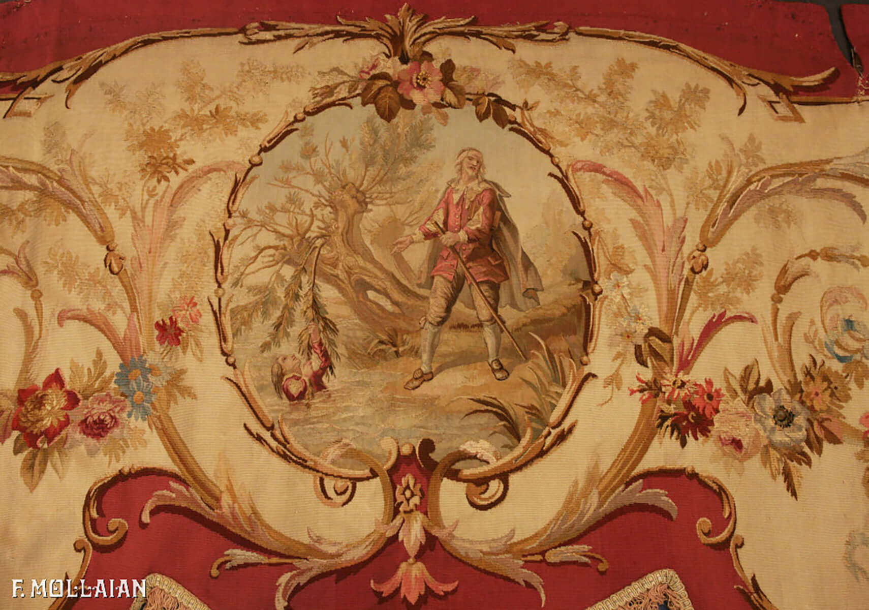 A Pair of Antique Tapestry/Aubusson Curtain n°:54466627